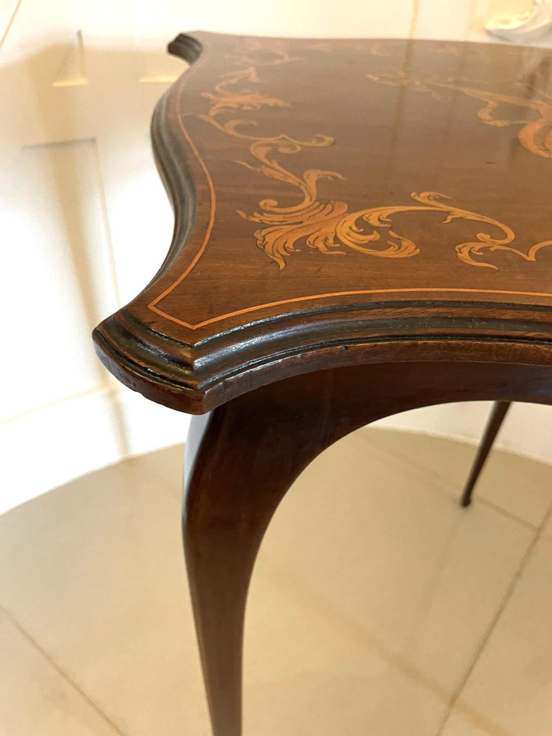 Superb Quality Antique Victorian Marquetry Inlaid Mahogany Lamp Table - Image 8